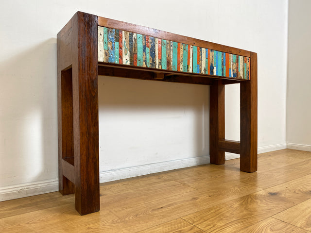 Boatwood by WMK I Bunterschöne Konsole mit Schubladen I handgefertigtes Unikat aus altem Bootsholz l Teakholz massiv I Schrank Sideboard Kommode Ablage Flurkommode Garderobe Berlin Augsburg Schwerin