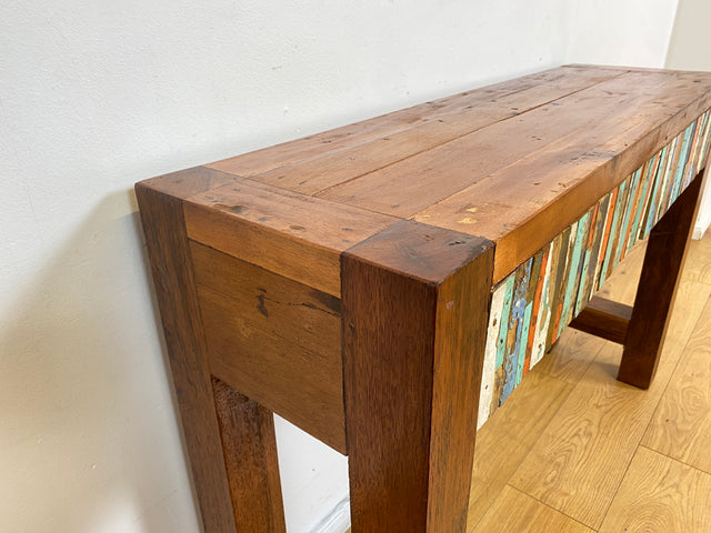 Boatwood by WMK I Bunterschöne Konsole mit Schubladen I handgefertigtes Unikat aus altem Bootsholz l Teakholz massiv I Schrank Sideboard Kommode Ablage Flurkommode Garderobe Berlin Augsburg Schwerin