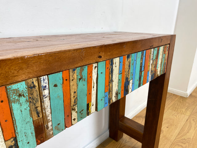 Boatwood by WMK I Bunterschöne Konsole mit Schubladen I handgefertigtes Unikat aus altem Bootsholz l Teakholz massiv I Schrank Sideboard Kommode Ablage Flurkommode Garderobe Berlin Augsburg Schwerin