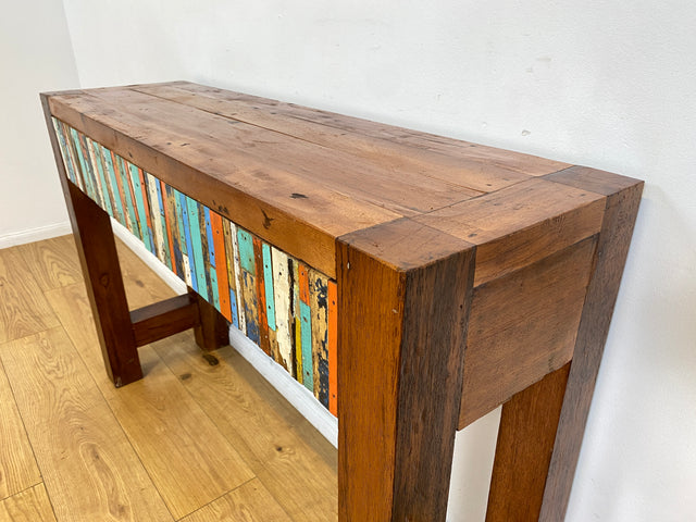 Boatwood by WMK I Bunterschöne Konsole mit Schubladen I handgefertigtes Unikat aus altem Bootsholz l Teakholz massiv I Schrank Sideboard Kommode Ablage Flurkommode Garderobe Berlin Augsburg Schwerin