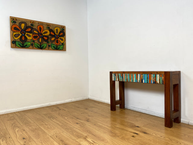 Boatwood by WMK I Bunterschöne Konsole mit Schubladen I handgefertigtes Unikat aus altem Bootsholz l Teakholz massiv I Schrank Sideboard Kommode Ablage Flurkommode Garderobe Berlin Augsburg Schwerin