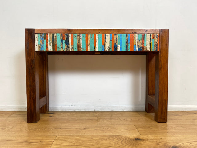 Boatwood by WMK I Bunterschöne Konsole mit Schubladen I handgefertigtes Unikat aus altem Bootsholz l Teakholz massiv I Schrank Sideboard Kommode Ablage Flurkommode Garderobe Berlin Augsburg Schwerin
