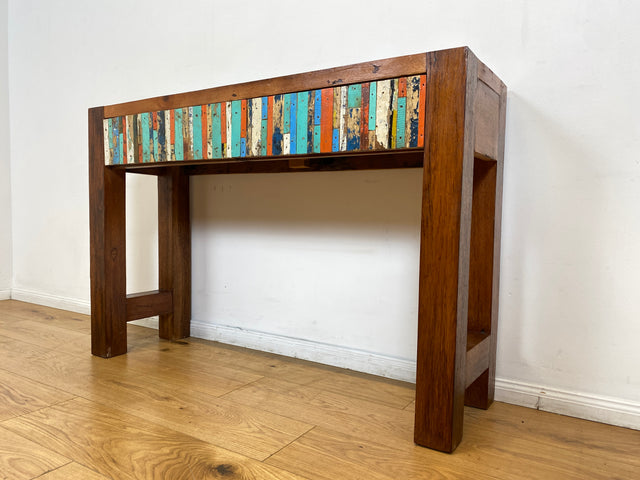 Boatwood by WMK I Bunterschöne Konsole mit Schubladen I handgefertigtes Unikat aus altem Bootsholz l Teakholz massiv I Schrank Sideboard Kommode Ablage Flurkommode Garderobe Berlin Augsburg Schwerin