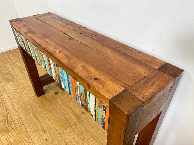 Boatwood by WMK I Bunterschöne Konsole mit Schubladen I handgefertigtes Unikat aus altem Bootsholz l Teakholz massiv I Schrank Sideboard Kommode Ablage Flurkommode Garderobe Berlin Augsburg Schwerin