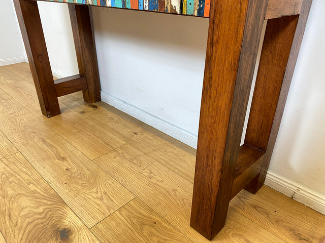Boatwood by WMK I Bunterschöne Konsole mit Schubladen I handgefertigtes Unikat aus altem Bootsholz l Teakholz massiv I Schrank Sideboard Kommode Ablage Flurkommode Garderobe Berlin Augsburg Schwerin