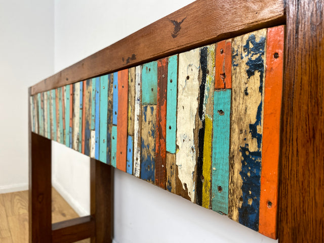 Boatwood by WMK I Bunterschöne Konsole mit Schubladen I handgefertigtes Unikat aus altem Bootsholz l Teakholz massiv I Schrank Sideboard Kommode Ablage Flurkommode Garderobe Berlin Augsburg Schwerin