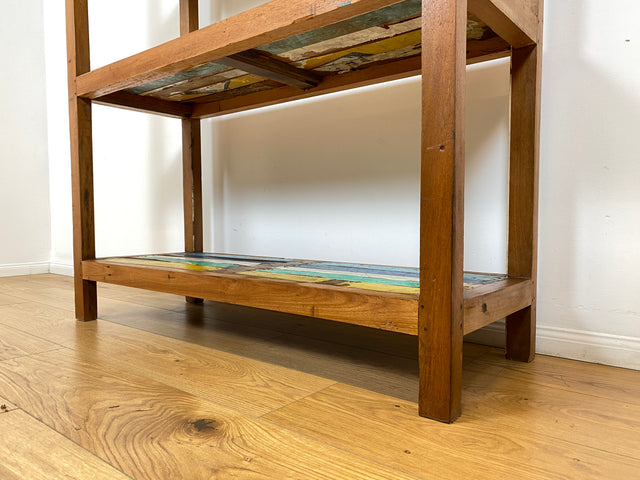 Boatwood by WMK # Schönes und sehr robustes Regal aus altem Bootsholz, ein handgefertigtes Unikat aus massivem Teakholz # Holzregal Küchenregal Bootsmöbel Bücherregal Upcycling Teak Industrial