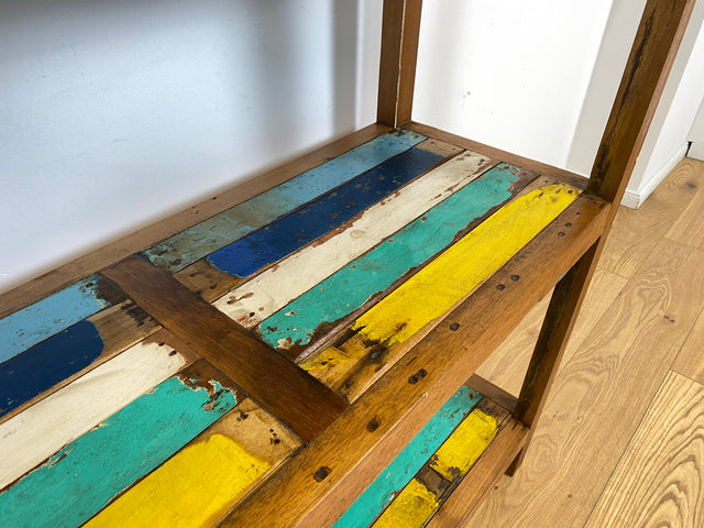 Boatwood by WMK # Schönes und sehr robustes Regal aus altem Bootsholz, ein handgefertigtes Unikat aus massivem Teakholz # Holzregal Küchenregal Bootsmöbel Bücherregal Upcycling Teak Industrial