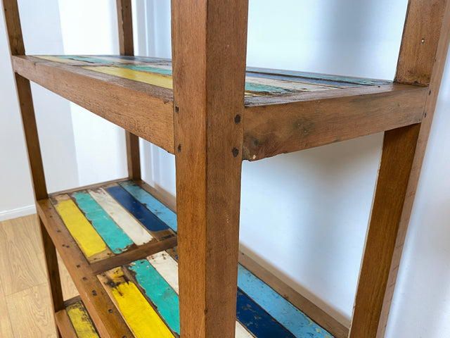 Boatwood by WMK # Schönes und sehr robustes Regal aus altem Bootsholz, ein handgefertigtes Unikat aus massivem Teakholz # Holzregal Küchenregal Bootsmöbel Bücherregal Upcycling Teak Industrial