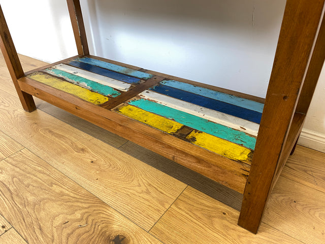 Boatwood by WMK # Schönes und sehr robustes Regal aus altem Bootsholz, ein handgefertigtes Unikat aus massivem Teakholz # Holzregal Küchenregal Bootsmöbel Bücherregal Upcycling Teak Industrial