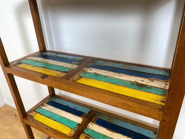 Boatwood by WMK # Schönes und sehr robustes Regal aus altem Bootsholz, ein handgefertigtes Unikat aus massivem Teakholz # Holzregal Küchenregal Bootsmöbel Bücherregal Upcycling Teak Industrial