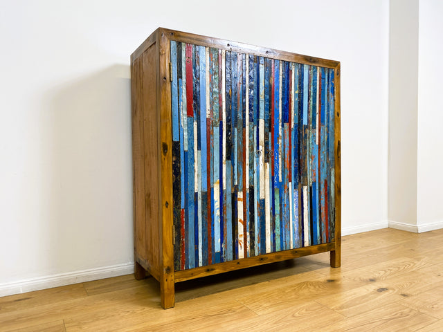 Boatwood by WMK # Besonders schöner Schrank aus altem Bootsholz, ein handgefertigtes Unikat aus massivem Teakholz # Highboard Kleiderschrank Wäscheschrank Sideboard Kommode Wäschekommode Bootsmöbel