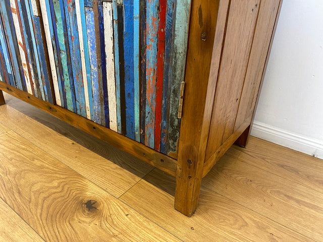 Boatwood by WMK # Besonders schöner Schrank aus altem Bootsholz, ein handgefertigtes Unikat aus massivem Teakholz # Highboard Kleiderschrank Wäscheschrank Sideboard Kommode Wäschekommode Bootsmöbel