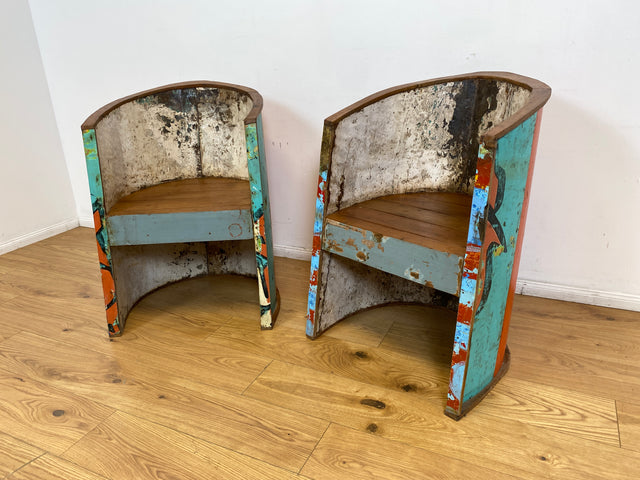 Boatwood by WMK I 1/2 Besonderer Sessel aus echtem Einbaum I handmade Unikat aus altem Bootsholz I Teakholz massiv I Stuhl Kapitänsstuhl Boot Gartenstuhl Chair Balkonmöbel Berlin Rostock Usedom Sylt