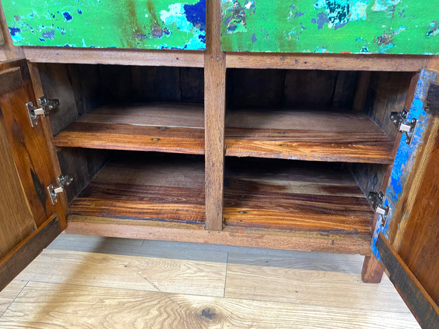 Boatwood by WMK I Sehr schönes Sideboard aus altem Bootsholz I handgefertigtes Unikat aus massivem Teakholz I Schrank Kommode Anrichte Büfett Buffet Wäschekommode Fernsehkommode Berlin Leipzig Bayern