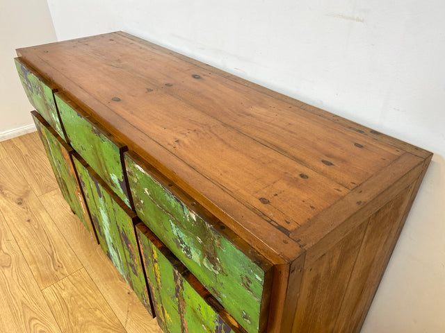 Boatwood by WMK I Sehr schönes Sideboard aus altem Bootsholz I handgefertigtes Unikat aus massivem Teakholz I Schrank Kommode Anrichte Büfett Buffet Wäschekommode Fernsehkommode Berlin Leipzig Bayern