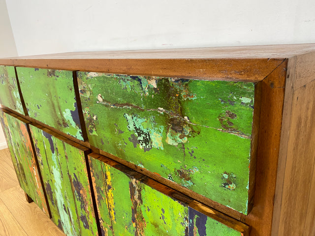 Boatwood by WMK I Sehr schönes Sideboard aus altem Bootsholz I handgefertigtes Unikat aus massivem Teakholz I Schrank Kommode Anrichte Büfett Buffet Wäschekommode Fernsehkommode Berlin Leipzig Bayern