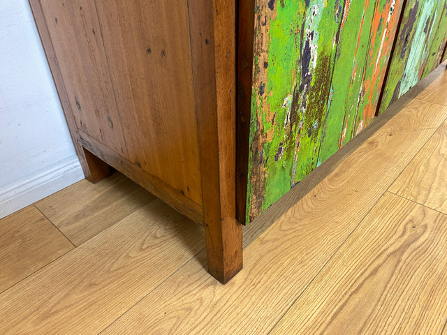 Boatwood by WMK I Sehr schönes Sideboard aus altem Bootsholz I handgefertigtes Unikat aus massivem Teakholz I Schrank Kommode Anrichte Büfett Buffet Wäschekommode Fernsehkommode Berlin Leipzig Bayern