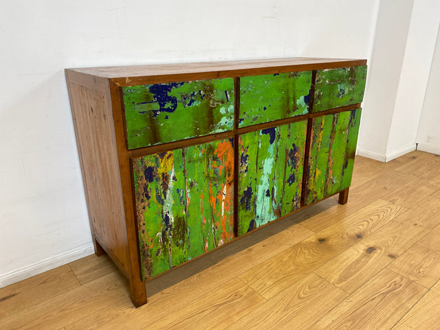 Boatwood by WMK I Sehr schönes Sideboard aus altem Bootsholz I handgefertigtes Unikat aus massivem Teakholz I Schrank Kommode Anrichte Büfett Buffet Wäschekommode Fernsehkommode Berlin Leipzig Bayern