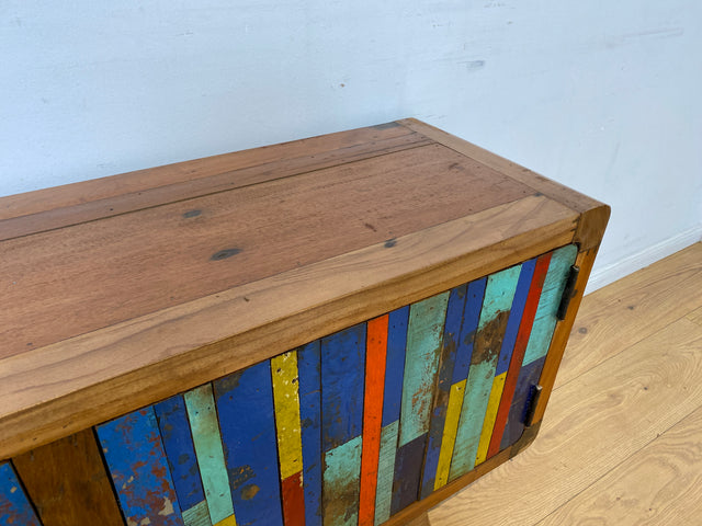 Boatwood by WMK I Bunterschönes Sideboard handgefertigt aus altem Bootsholz I Teakholz massiv I Kommode TV Lowboard Board Bank Schuhschrank Anrichte Bootsmöbel Treibholz I Berlin Hannover Dresden