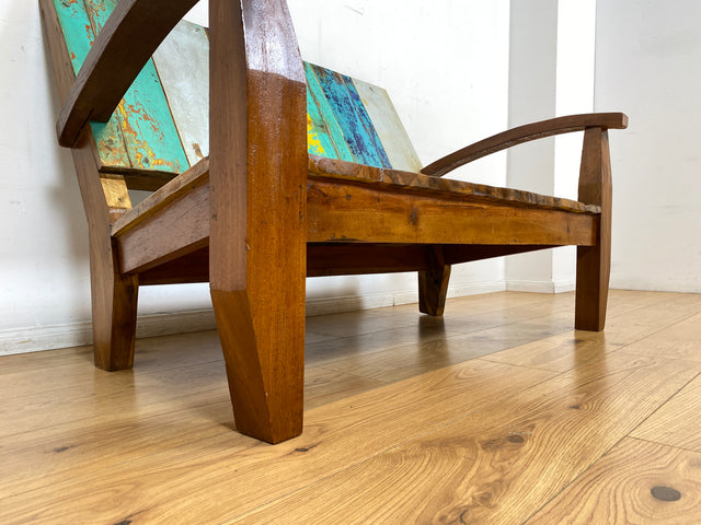 Boatwood by WMK I Besonderes Sofa aus altem Bootsholz I handgefertigtes Unikat I Teakholz I Couch Bank Holzbank Küchenbank Gartenbank Gartenmöbel Balkonmöbel Bootsmöbel Berlin Heidelberg Hessen Sylt