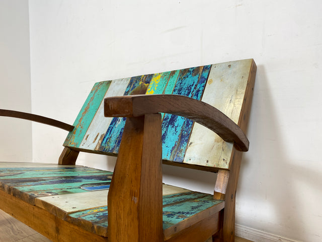 Boatwood by WMK I Besonderes Sofa aus altem Bootsholz I handgefertigtes Unikat I Teakholz I Couch Bank Holzbank Küchenbank Gartenbank Gartenmöbel Balkonmöbel Bootsmöbel Berlin Heidelberg Hessen Sylt