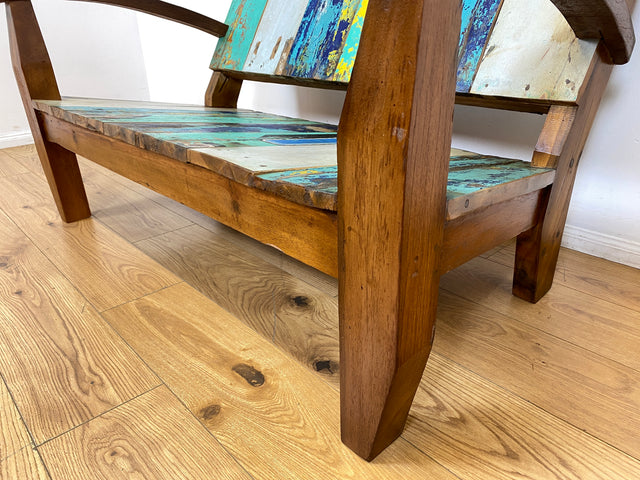 Boatwood by WMK I Besonderes Sofa aus altem Bootsholz I handgefertigtes Unikat I Teakholz I Couch Bank Holzbank Küchenbank Gartenbank Gartenmöbel Balkonmöbel Bootsmöbel Berlin Heidelberg Hessen Sylt