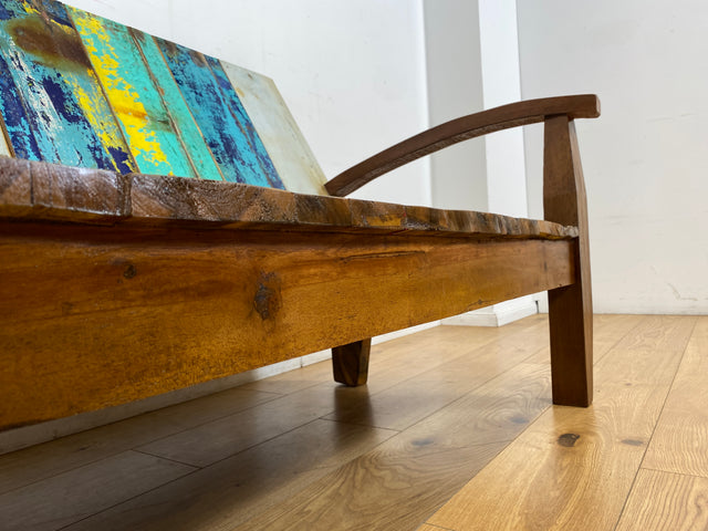 Boatwood by WMK I Besonderes Sofa aus altem Bootsholz I handgefertigtes Unikat I Teakholz I Couch Bank Holzbank Küchenbank Gartenbank Gartenmöbel Balkonmöbel Bootsmöbel Berlin Heidelberg Hessen Sylt