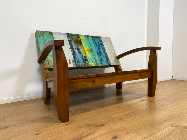 Boatwood by WMK I Besonderes Sofa aus altem Bootsholz I handgefertigtes Unikat I Teakholz I Couch Bank Holzbank Küchenbank Gartenbank Gartenmöbel Balkonmöbel Bootsmöbel Berlin Heidelberg Hessen Sylt