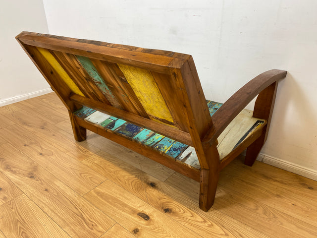 Boatwood by WMK I Besonderes Sofa aus altem Bootsholz I handgefertigtes Unikat I Teakholz I Couch Bank Holzbank Küchenbank Gartenbank Gartenmöbel Balkonmöbel Bootsmöbel Berlin Heidelberg Hessen Sylt