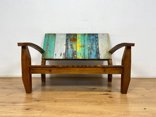 Boatwood by WMK I Besonderes Sofa aus altem Bootsholz I handgefertigtes Unikat I Teakholz I Couch Bank Holzbank Küchenbank Gartenbank Gartenmöbel Balkonmöbel Bootsmöbel Berlin Heidelberg Hessen Sylt