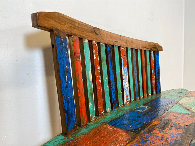 Boatwood by WMK I Besonderes Sofa aus altem Bootsholz I handgefertigtes Unikat aus massivem Teakholz I Couch Bank Holzbank Sitzbank Küchenbank Gartenmöbel Bootsmöbel Balkonmöbel Berlin Usedom Hof