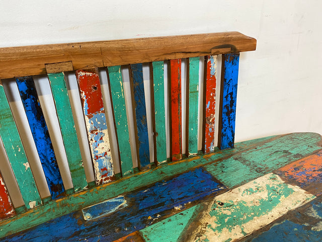 Boatwood by WMK I Besonderes Sofa aus altem Bootsholz I handgefertigtes Unikat aus massivem Teakholz I Couch Bank Holzbank Sitzbank Küchenbank Gartenmöbel Bootsmöbel Balkonmöbel Berlin Usedom Hof