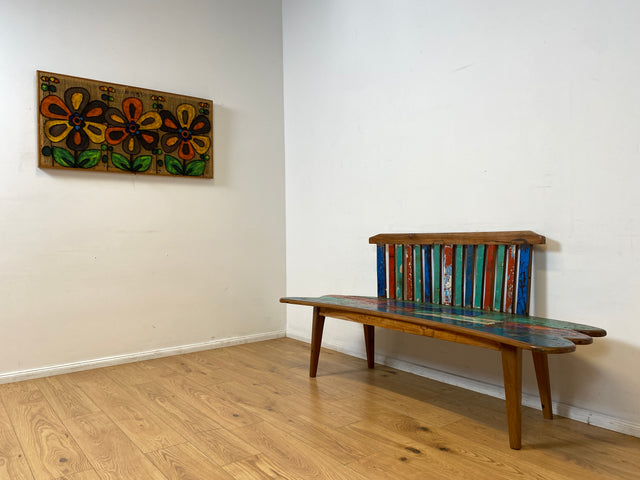 Boatwood by WMK I Besonderes Sofa aus altem Bootsholz I handgefertigtes Unikat aus massivem Teakholz I Couch Bank Holzbank Sitzbank Küchenbank Gartenmöbel Bootsmöbel Balkonmöbel Berlin Usedom Hof