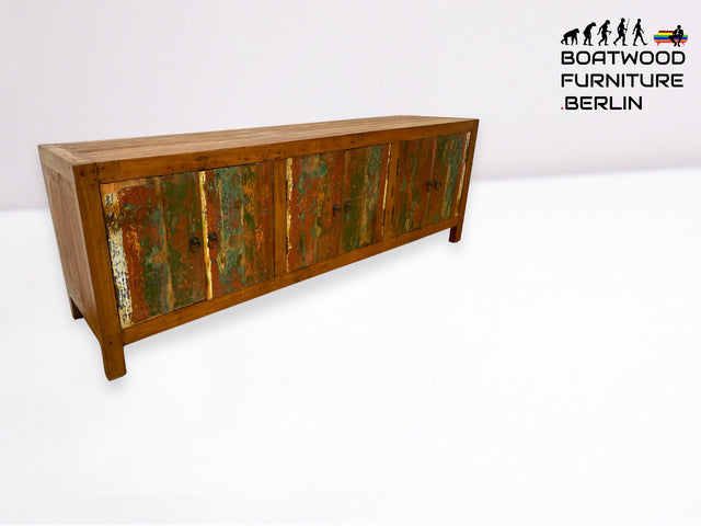 Boatwood by WMK I Besonderes 180cm langes handgefertigtes Sideboard aus altem Bootsholz I Lowboard Kommode TV Board Bank Wäschekommode Fernsehschrank Fernsehkommode Anrichte Berlin Sachsen Frankfurt