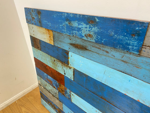 Boatwood by WMK I Buntes handgefertigtes 300x100cm großes Paneel aus altem Bootsholz