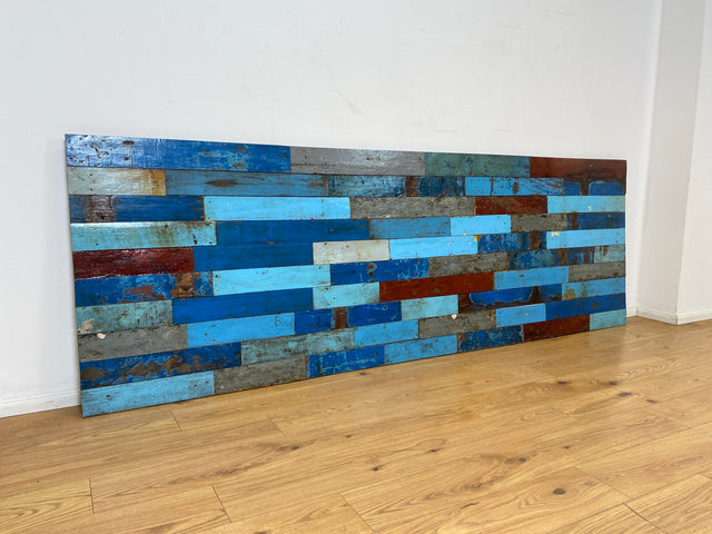 Boatwood by WMK I Buntes handgefertigtes 300x100cm großes Paneel aus altem Bootsholz