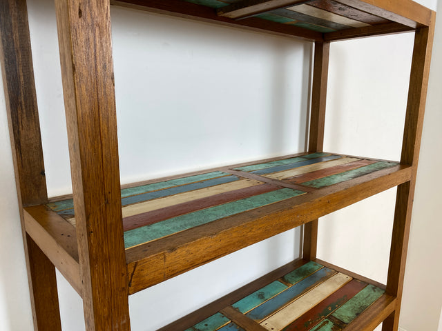 Boatwood by WMK I Einzigartiges großes und stabiles Regal handgefertigt aus altem Bootsholz I Teakholz massiv I
