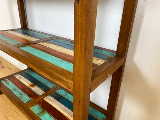 Boatwood by WMK I Einzigartiges großes und stabiles Regal handgefertigt aus altem Bootsholz I Teakholz massiv I