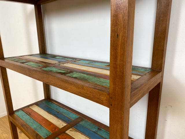 Boatwood by WMK I Einzigartiges großes und stabiles Regal handgefertigt aus altem Bootsholz I Teakholz massiv I