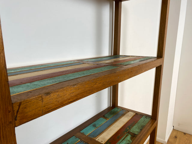 Boatwood by WMK I Einzigartiges großes und stabiles Regal handgefertigt aus altem Bootsholz I Teakholz massiv I