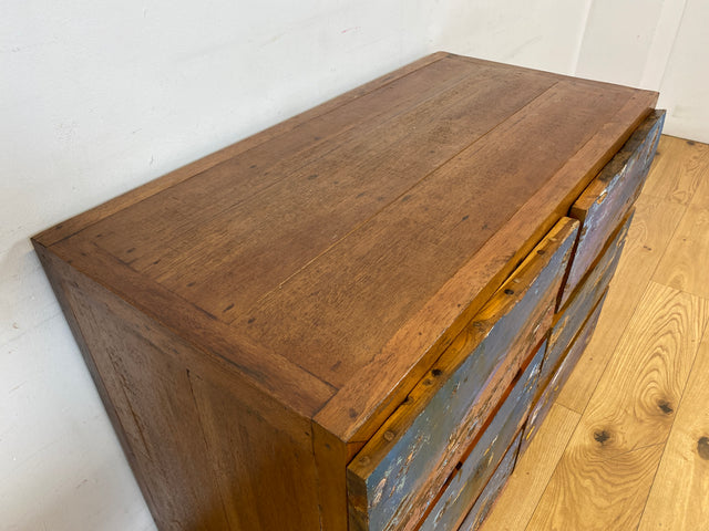 Boatwood by WMK I Besonders schöne handgefertigte Kommode aus altem Bootsholz mit 6 Schubladen I Sideboard TV Lowboard Anrichte Schubladenkommode Wäschekommode Fernsehschrank I Berlin Dresden Bayern