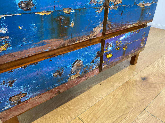 Boatwood by WMK I Besonders schöne handgefertigte Kommode aus altem Bootsholz mit 6 Schubladen I Sideboard TV Lowboard Anrichte Schubladenkommode Wäschekommode Fernsehschrank I Berlin Dresden Bayern