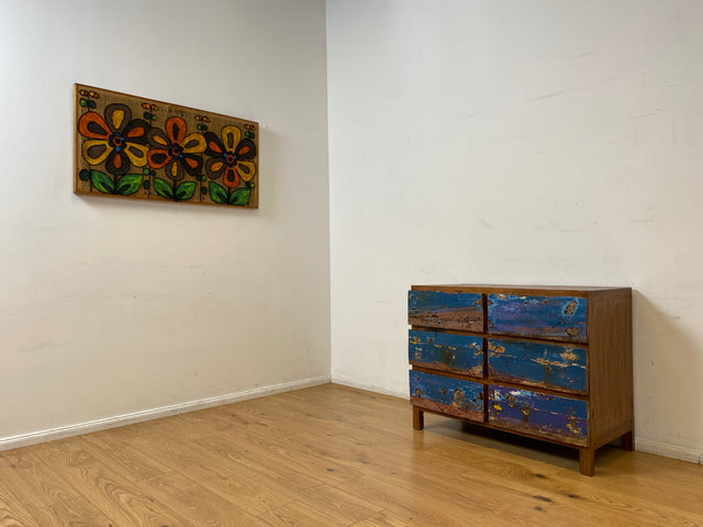 Boatwood by WMK I Besonders schöne handgefertigte Kommode aus altem Bootsholz mit 6 Schubladen I Sideboard TV Lowboard Anrichte Schubladenkommode Wäschekommode Fernsehschrank I Berlin Dresden Bayern