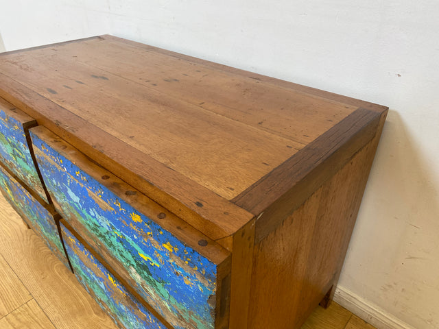 Boatwood by WMK I Besonders schöne handgefertigte Kommode aus altem Bootsholz mit Schubladen I Sideboard TV Lowboard Board Schubladenkommode Wäschekommode Fernsehschrank Berlin Leipzig Düsseldorf Ulm