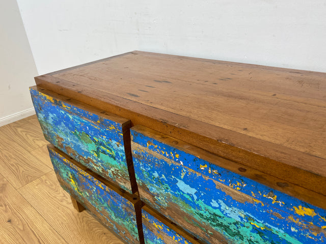 Boatwood by WMK I Besonders schöne handgefertigte Kommode aus altem Bootsholz mit Schubladen I Sideboard TV Lowboard Board Schubladenkommode Wäschekommode Fernsehschrank Berlin Leipzig Düsseldorf Ulm