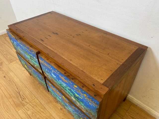 Boatwood by WMK I Besonders schöne handgefertigte Kommode aus altem Bootsholz mit Schubladen I Sideboard TV Lowboard Board Schubladenkommode Wäschekommode Fernsehschrank Berlin Leipzig Düsseldorf Ulm