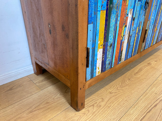 Boatwood by WMK I Einzigartiges handgefertigtes Sideboard aus altem Bootsholz mit Schubladen I Teakholz massiv I Kommode Schrank Anrichte Wäschekommode Schuhschrank Flurschrank I Berlin NRW Stuttgart