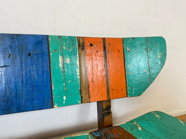 Boatwood by WMK I Einzigartiges handgefertigtes Sofa aus altem Bootsholz I Teakholz massiv I Couch Bank Holzbank Küchenbank Gartenbank Gartensofa Gartenmöbel Balkonmöbel Bootsmöbel Berlin Bremen Köln