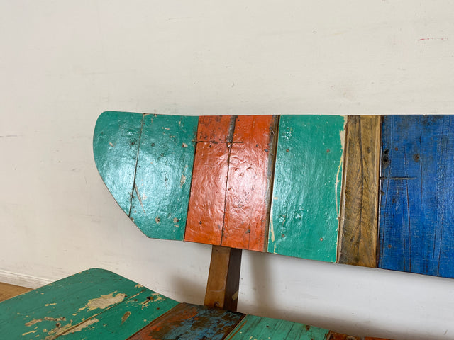 Boatwood by WMK I Einzigartiges handgefertigtes Sofa aus altem Bootsholz I Teakholz massiv I Couch Bank Holzbank Küchenbank Gartenbank Gartensofa Gartenmöbel Balkonmöbel Bootsmöbel Berlin Bremen Köln